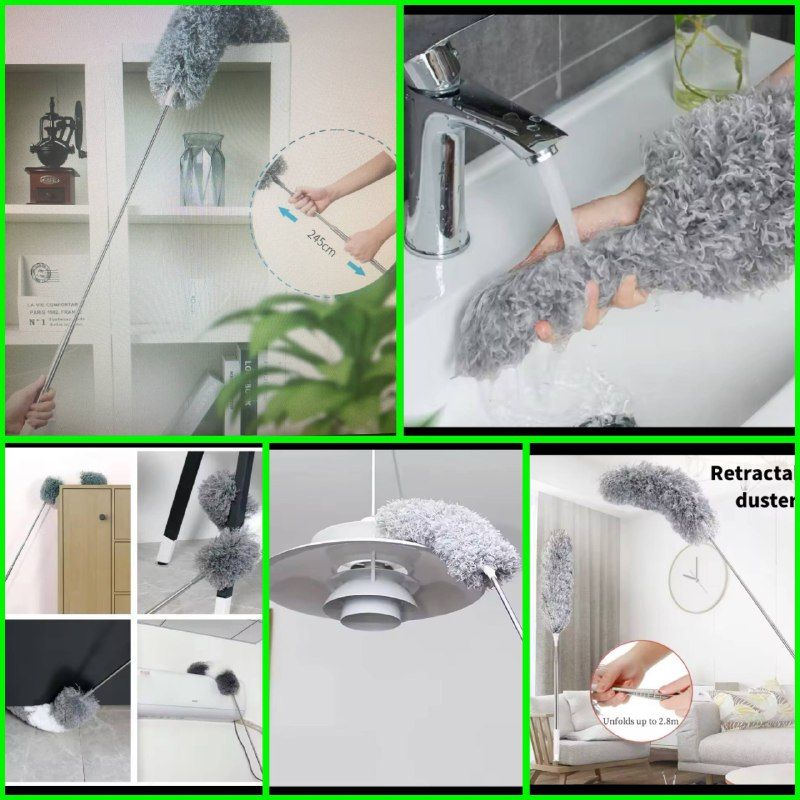 تصویر گردگیری تلسکوپی تاشو دسته بلند 