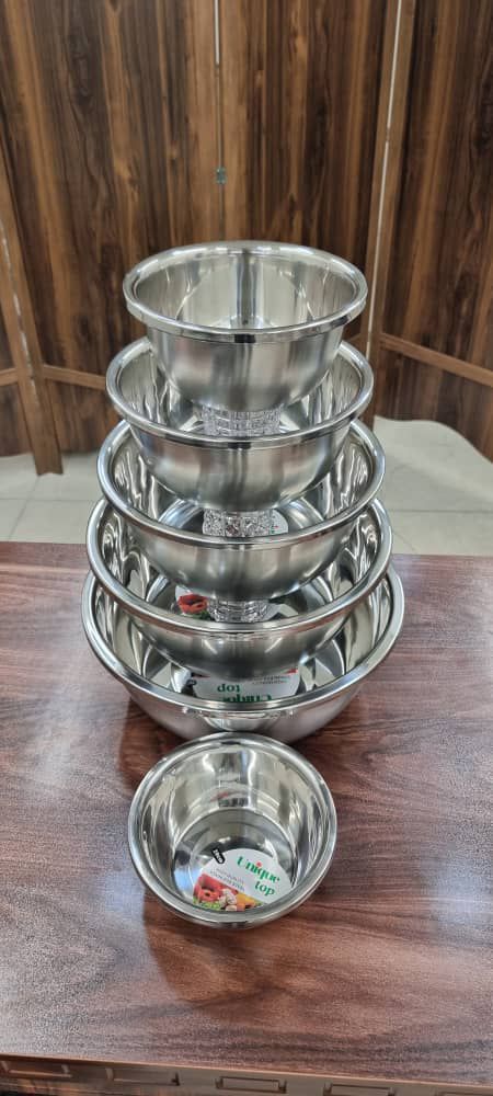 تصویر سرویس لگن استیل 6 پارچه یونیک 